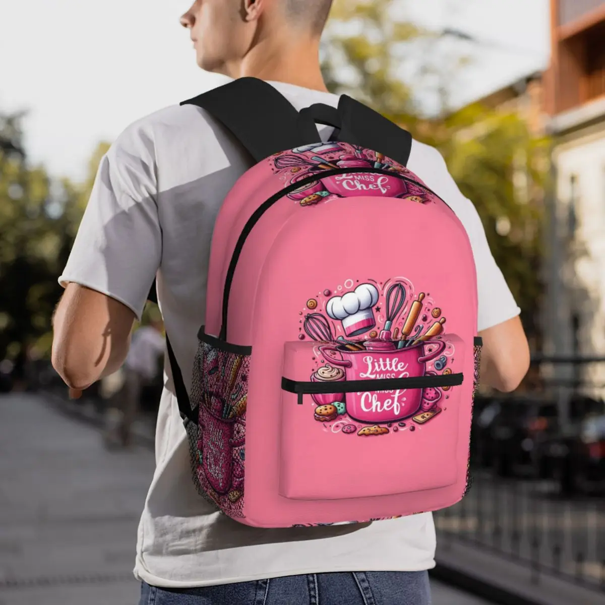 Little Miss Chef Backpack Student BookBag Children School Bag Laptop Shoulder Bags for Men Women