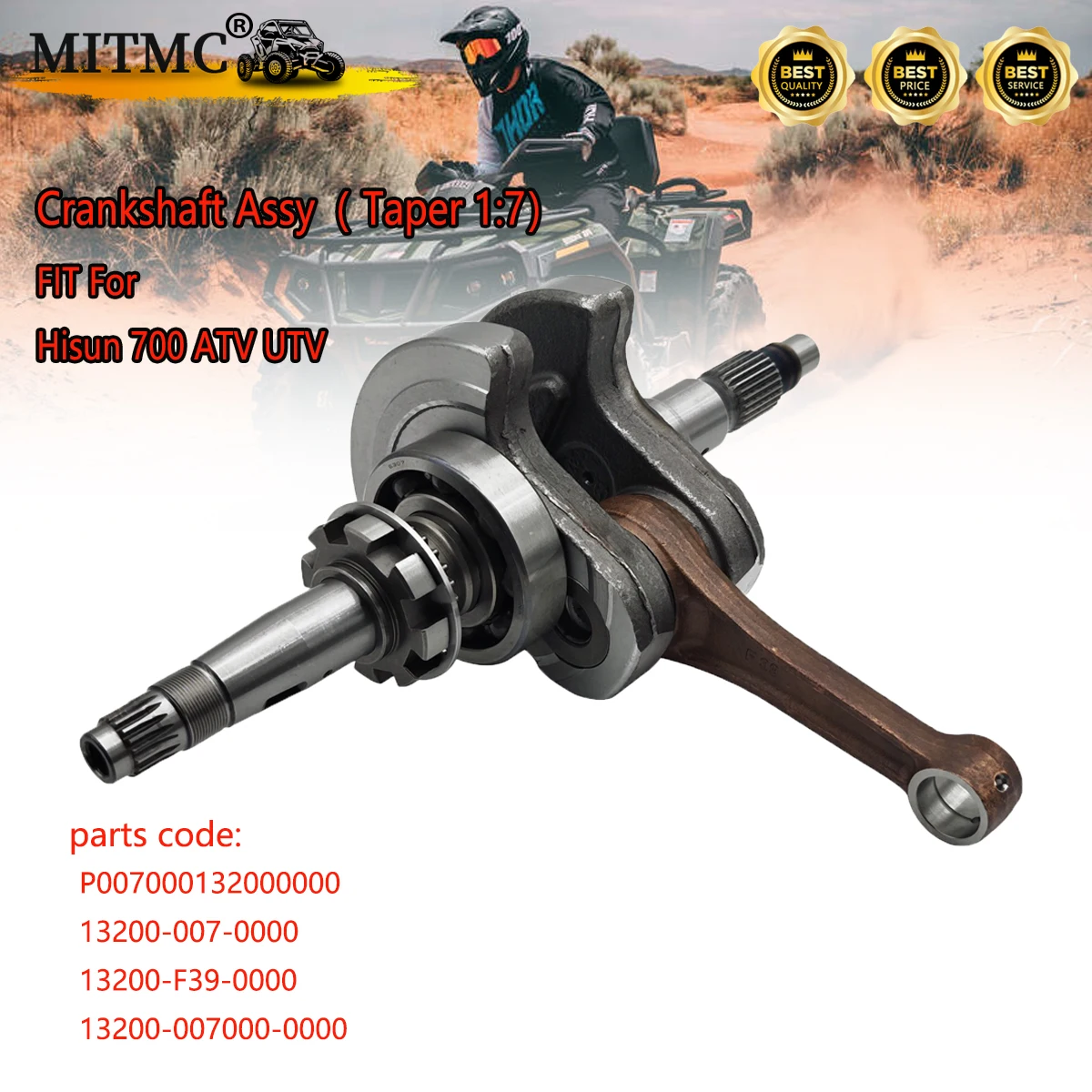 نمط جديد العمود المرفقي آسى (تفتق 1:7) ل Hisun 700 ATV UTV HS CODE 13200-007000-0000 ERP CODE P007000132000000