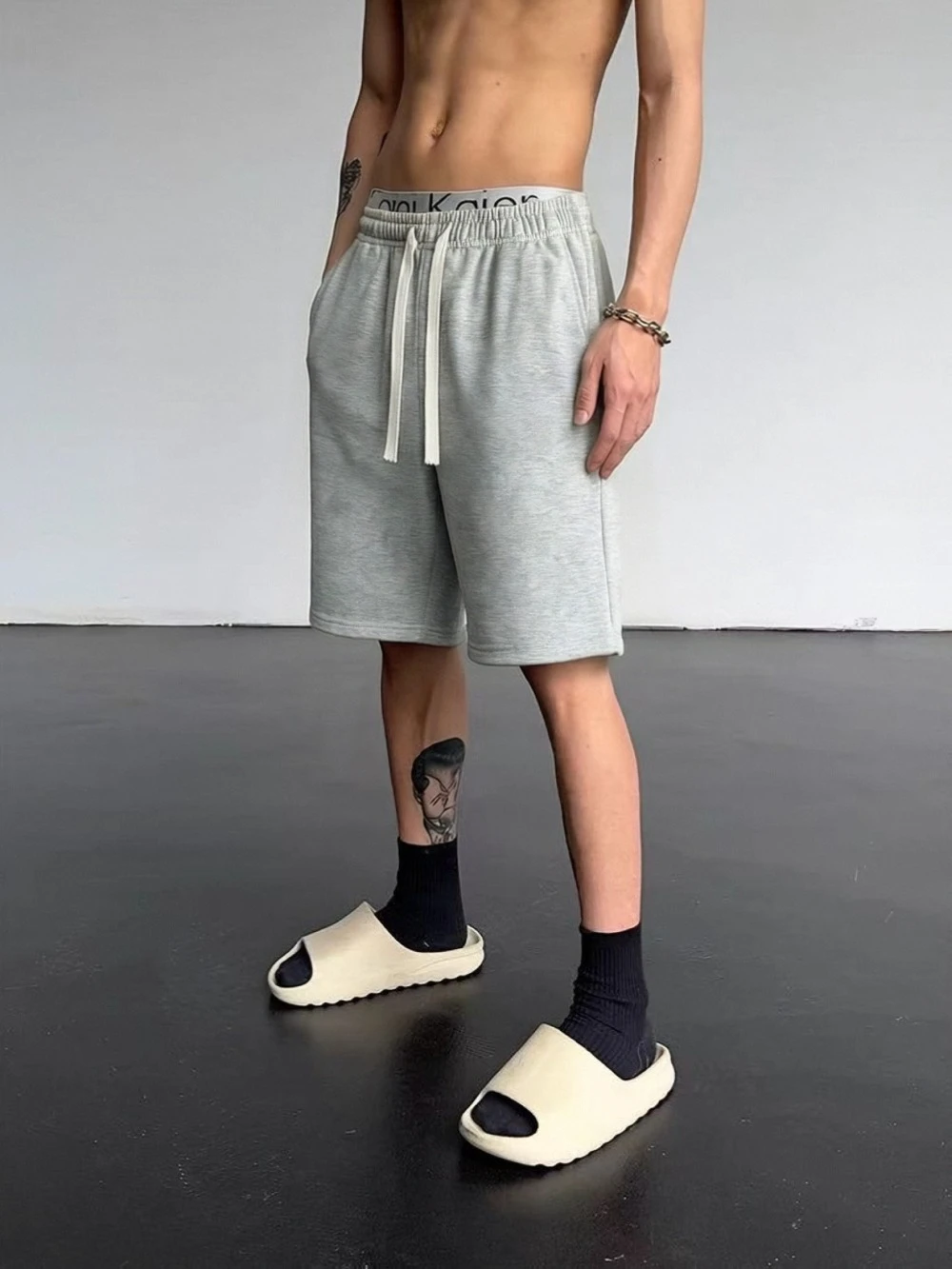 Pantalones cortos deportivos casuales para hombre, de corte holgado con grandes bolsillos laterales, ideales para uso diario informal y elegante, pantalones cortos de gimnasio para hombre