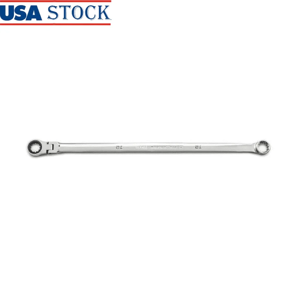 

15mm 120XP Flex Ratchet Wrench Universal Spline XL Box-End Adjustable Access Long Beam Chrome Finish 120 Position 3 Degree Swing