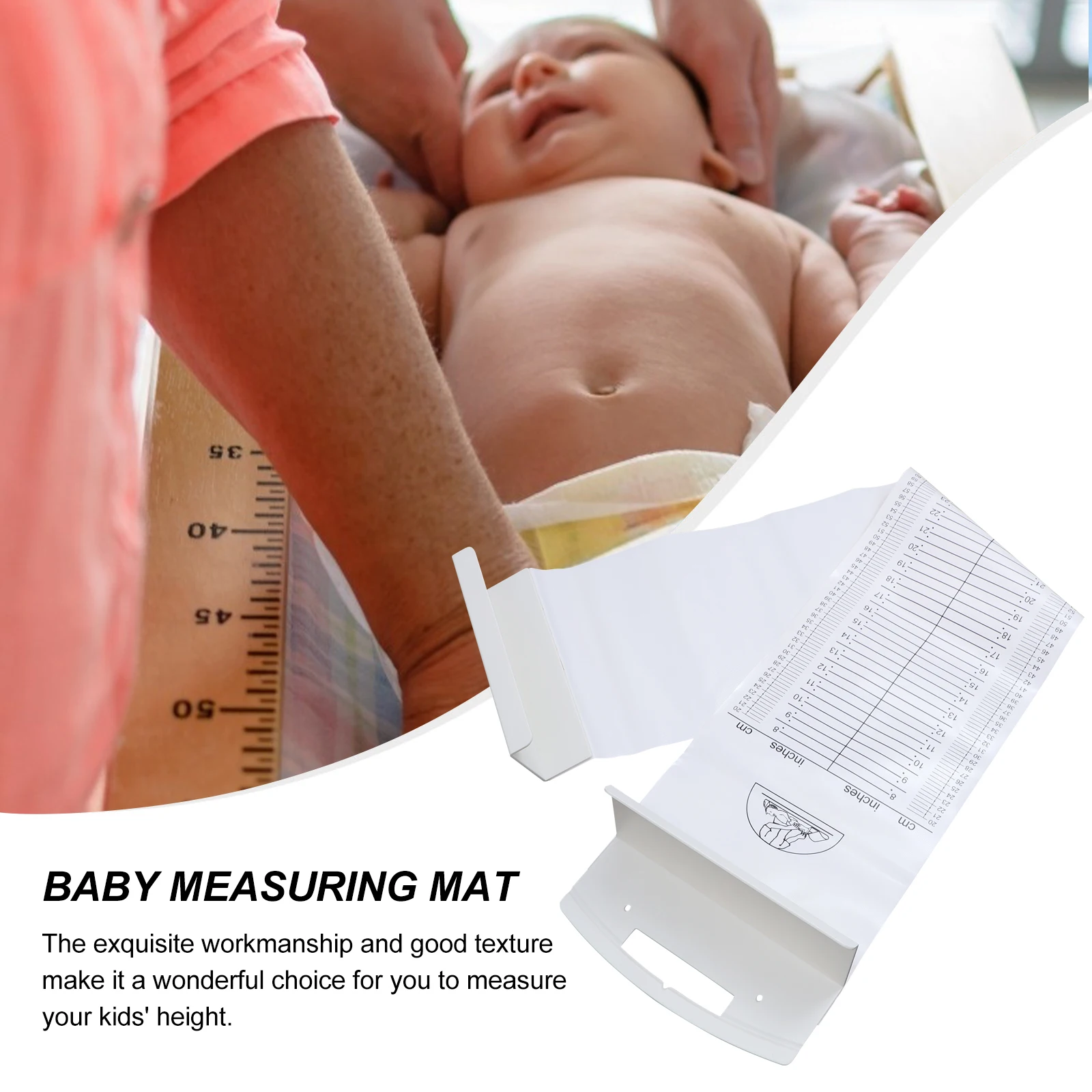 

Baby Height Ruler Measuring Mat Safe Durable Newborn Toddler Growth Monitor Foldable Washable Home Professional Decor