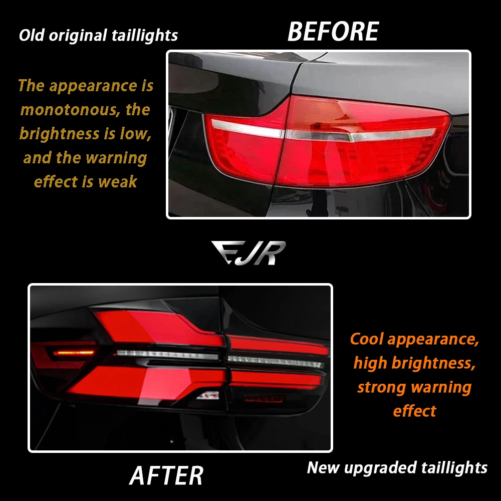 EJR LED Car Taillight for BMW X6 E71 2008-2014 Upgrade Dynamic Turn Signal Light Assembly Auto Accessories
