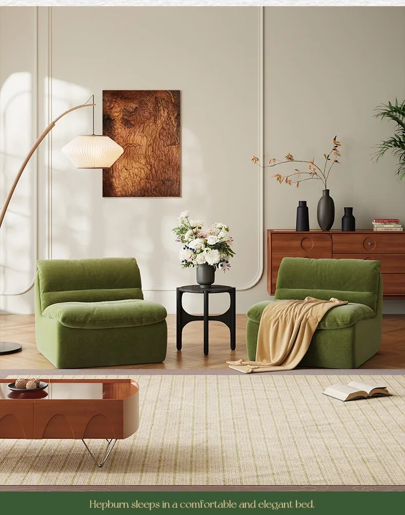 

Compression sofa removable and washable single vacuum roll bag module sofa French retro