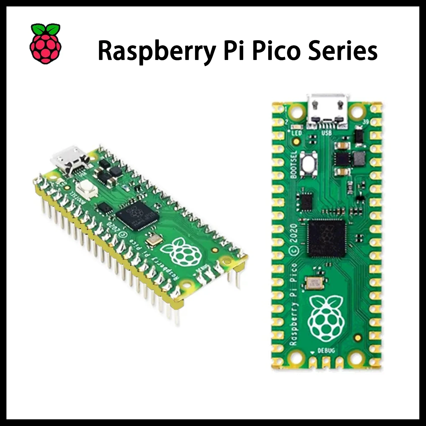 لوحة تطوير رقاقة Raspberry Pico/Pico-solder RP2040 RP2350 الأصلية مجهزة بوظيفة WiFi اللاسلكية