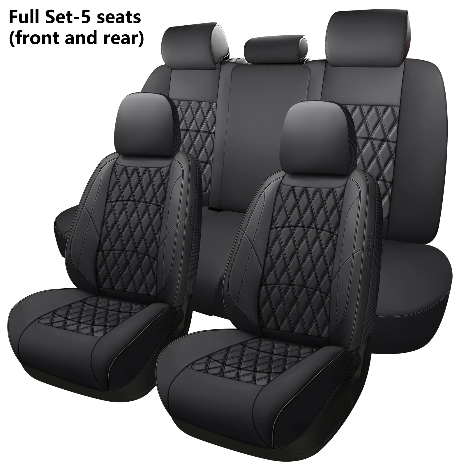 C03-BLACK Five-Seat Car Seat Covers Universal Full Surround Car Seat Covers Fits 95% of Vehicle Models Car Accessories Driver's Seat Cover or Passenger Seat Cover All Season Universal Pad