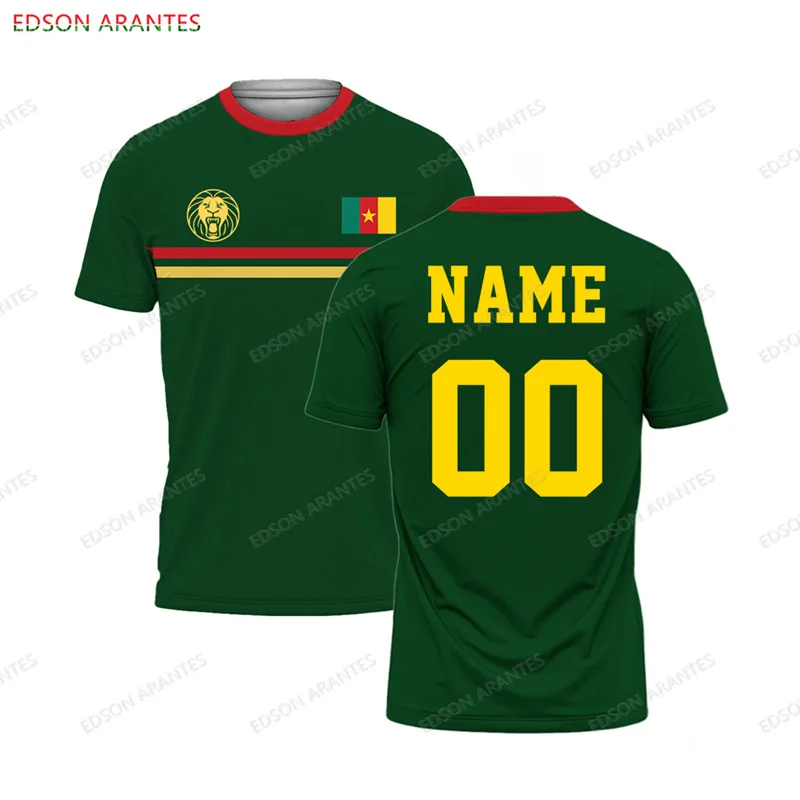 Custom Cameroon Futbol T-Shirt Personalize Name No.Cameroun Flag Team Uniform Jersey Tees AFRICAN Patriot Clothes For Adult Kids