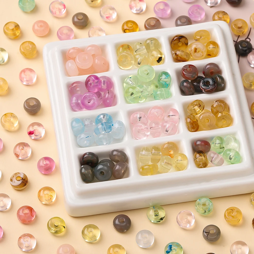 

20piece/pack 5*9mm Acrylic Flat Round Shape Loose Spacer Beads For DIY Bracelet Necklace Jewelry Making Accessories