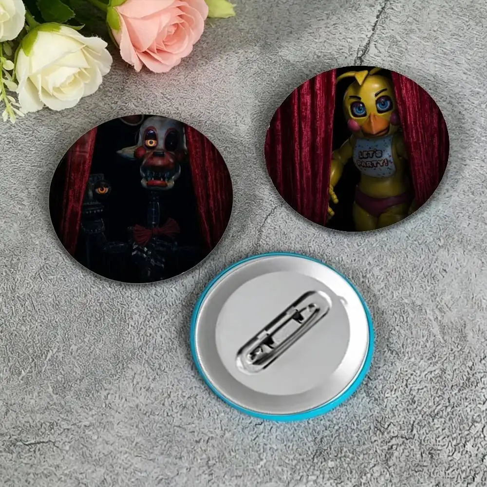 F-Fnaf Five-nights-At-F-Freddys 25 32 44 58 75mm Badges Personalized Round Brooches Pins Accessory Gift
