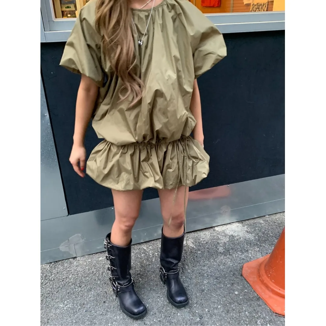 Flud Dstring Dr Korean Sle Women's Clothing Spring Autumn Winter Seasonal Faion Casual Daily Wear