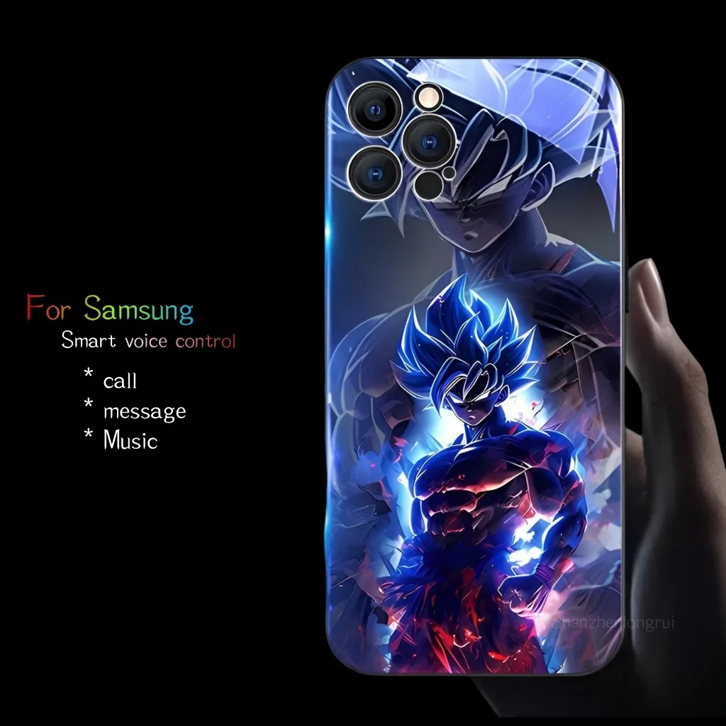 

Anime Goku D-Dragon Balls Light Luminous Phone Case Cover For Samsung S25 FE Edge S24 S23 S22 Ultra Plus Zfold 7 6 5 LED Fundas