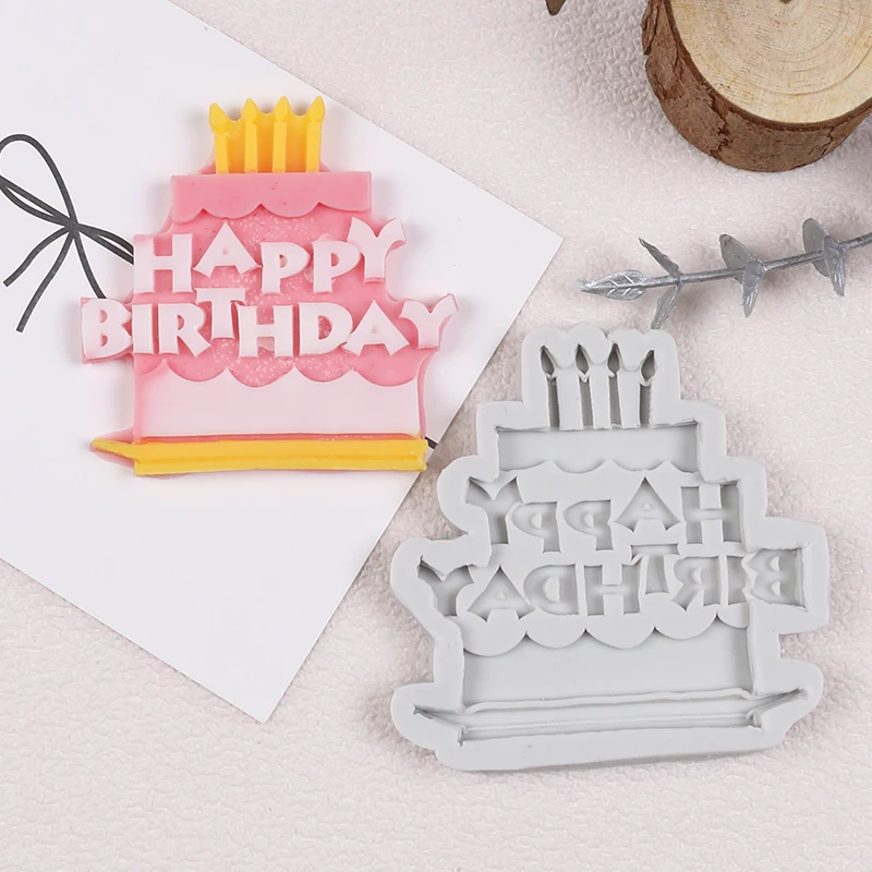 Happy Birthday Silicone Mold Birthday Alphabet Letter Cake Decoration Fondant Chocolate Candy Cupcake Topper for Birthday Party view 4