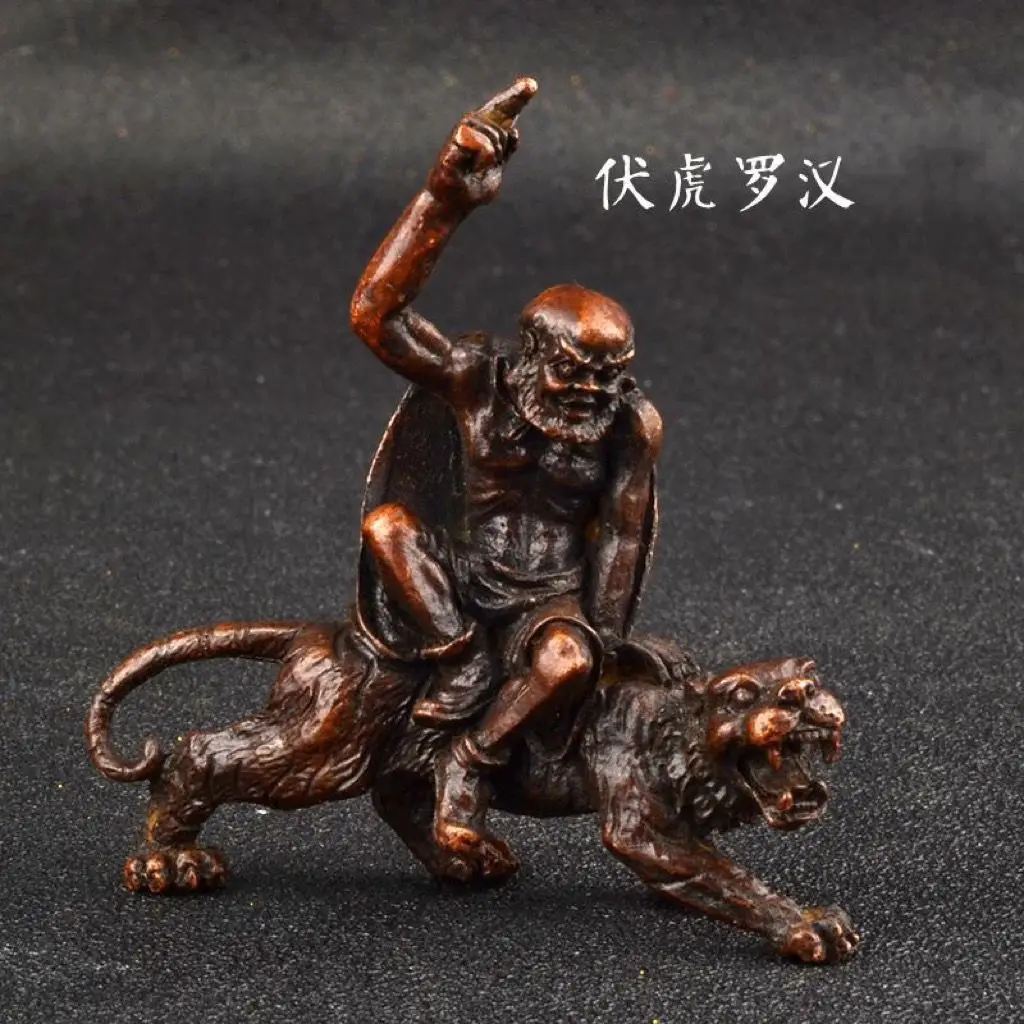 

Bronze new Fuhu Luohan tea pet copper old patina home Feng Shui blessing