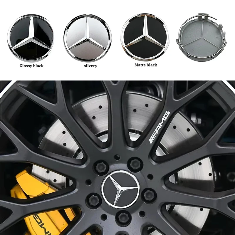 KK-75mm Car Wheel Center Hub Caps Cover Auto Accessories Mercedes Benz Amg C180 C200 C260 W108 W124 W126 W140 W168 W176
