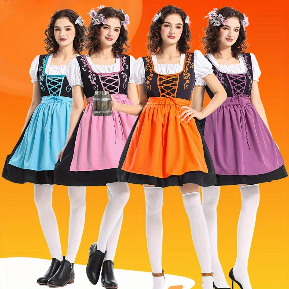 Halloween Performance Costumes Four Colors German Oktoberfest Costumes Parent-child Skirt Suits Ladies Dress Accessories Suits