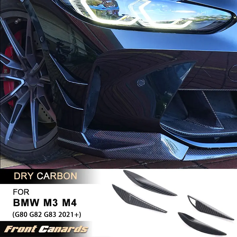 

Car Front Bumper Canards for BMW G80 M3 G82 G83 M4 2021-2026 Racing Front Side Splitters Fins Body Kits Prepreg Dry Carbon