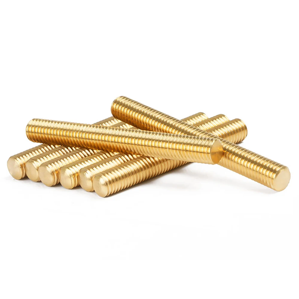 Brass Full Thread Screw Stud Bar Brass Threaded Tooth Strip Threaded Rod M2 M2.5 M3 M4 M5 M6 Length 25~500mm