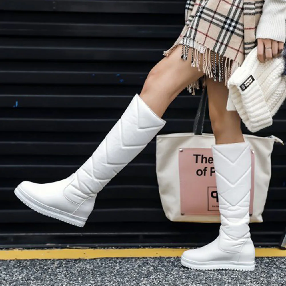 2022 Winter Boots For Women Platform Warm Plush Snow Boots Waterproof Knee-high Boots Fashion Women Shoes Big Size 43