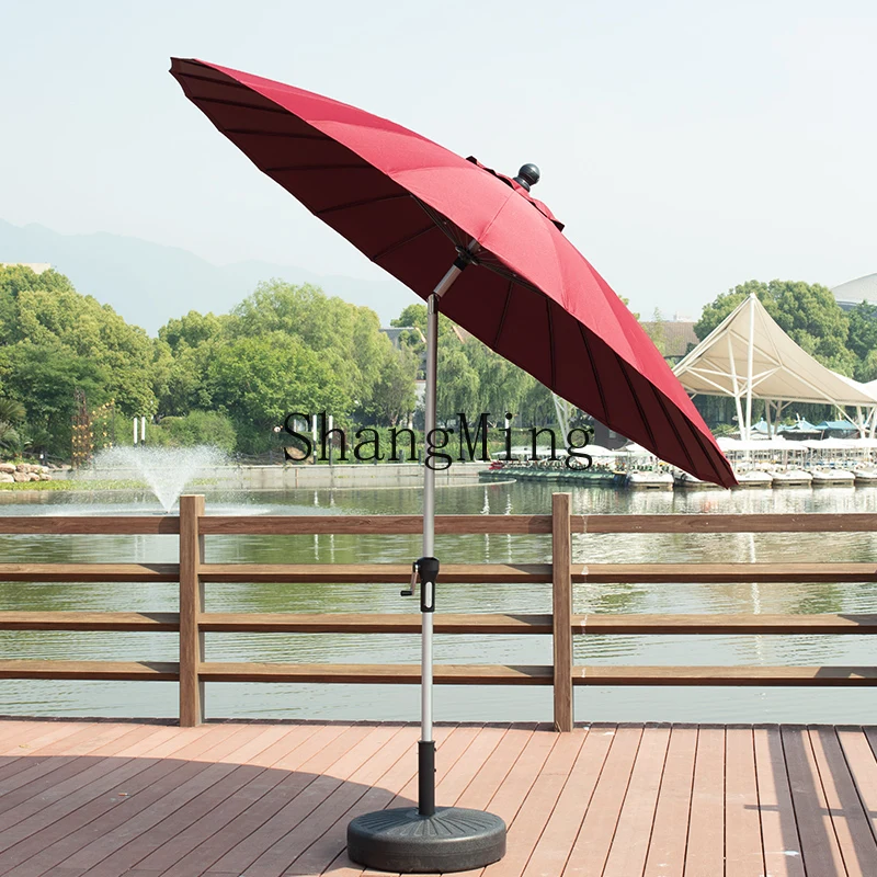 HJ outdoor shading courtyard sun umbrella solar garden outdoor open-air balcony mid-column umbrella