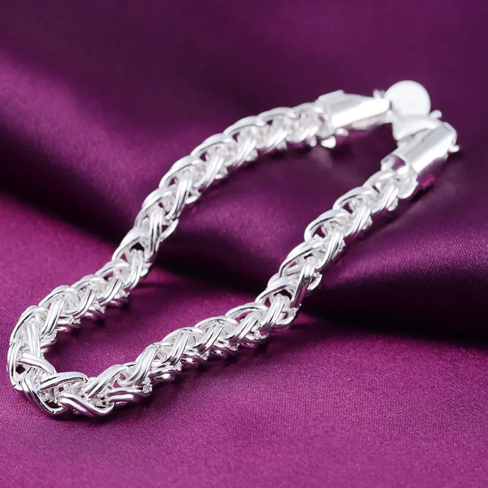 2024 New 925 Sterling Silver High Quality Fishbone Bracelet For Woman & Men's Christmas Valentine's Day Jewelry Gifts Wholesale