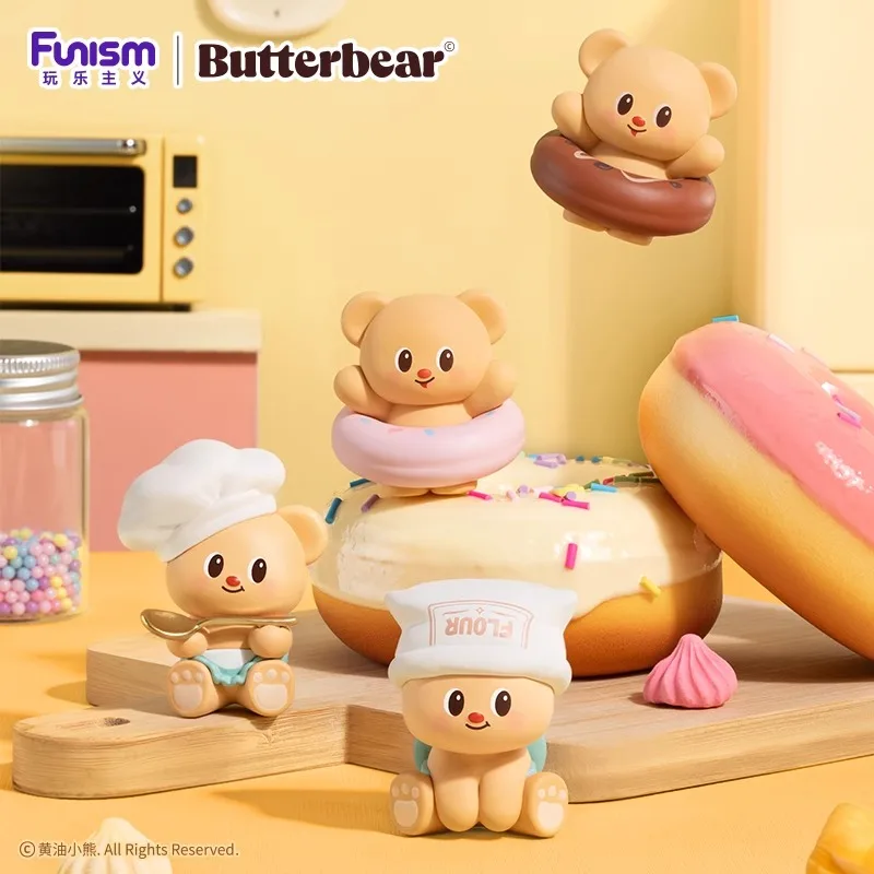 

New Original Butter Bear Baking Expert Series Bear Cute Pop Bean Blind Box Trendy Play Figurine Model Ornament Toy Gift Doll