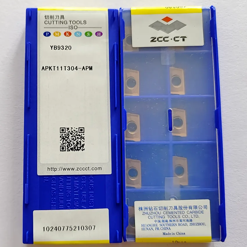 

ZCC.CT APKT11T304-APM YB9320 / APKT11T308-APM YB9320 APKT11T304 APKT11T308 APM YB9320, карбидные вставки с ЧПУ, 10 шт./коробка