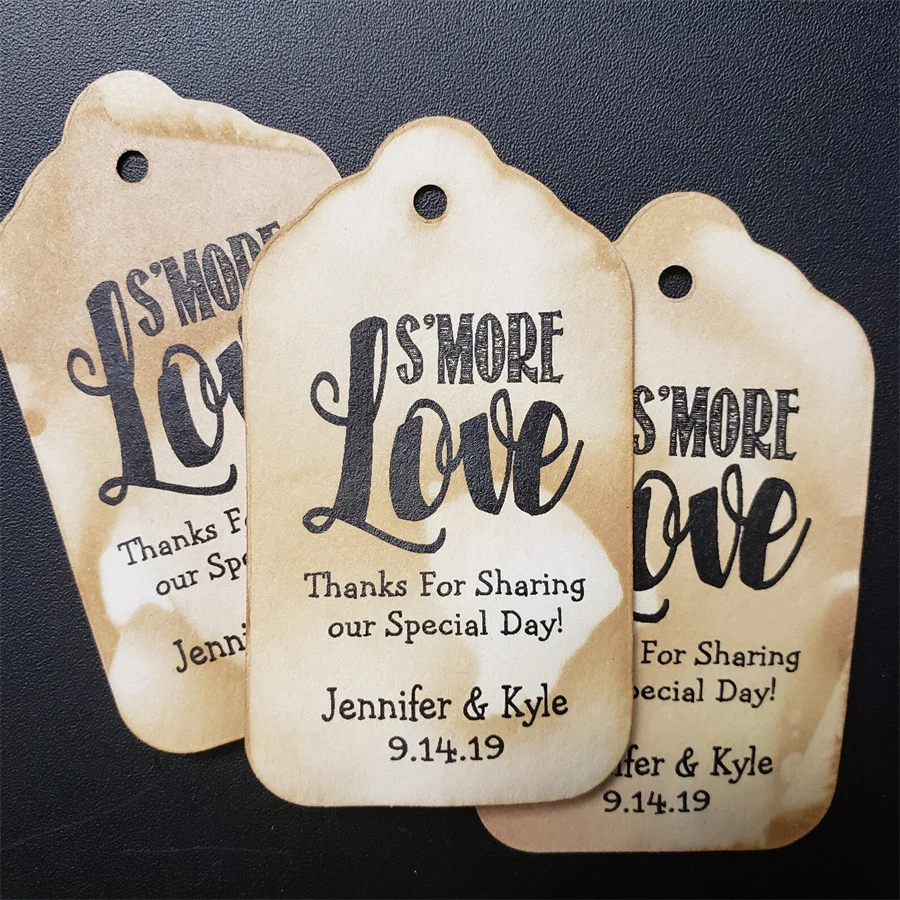 50PCS Smore Love Thanks for Sharing our Special Day (myMEDIUM) , Personalized Wedding Favor Tag choose your amount, S'more Love