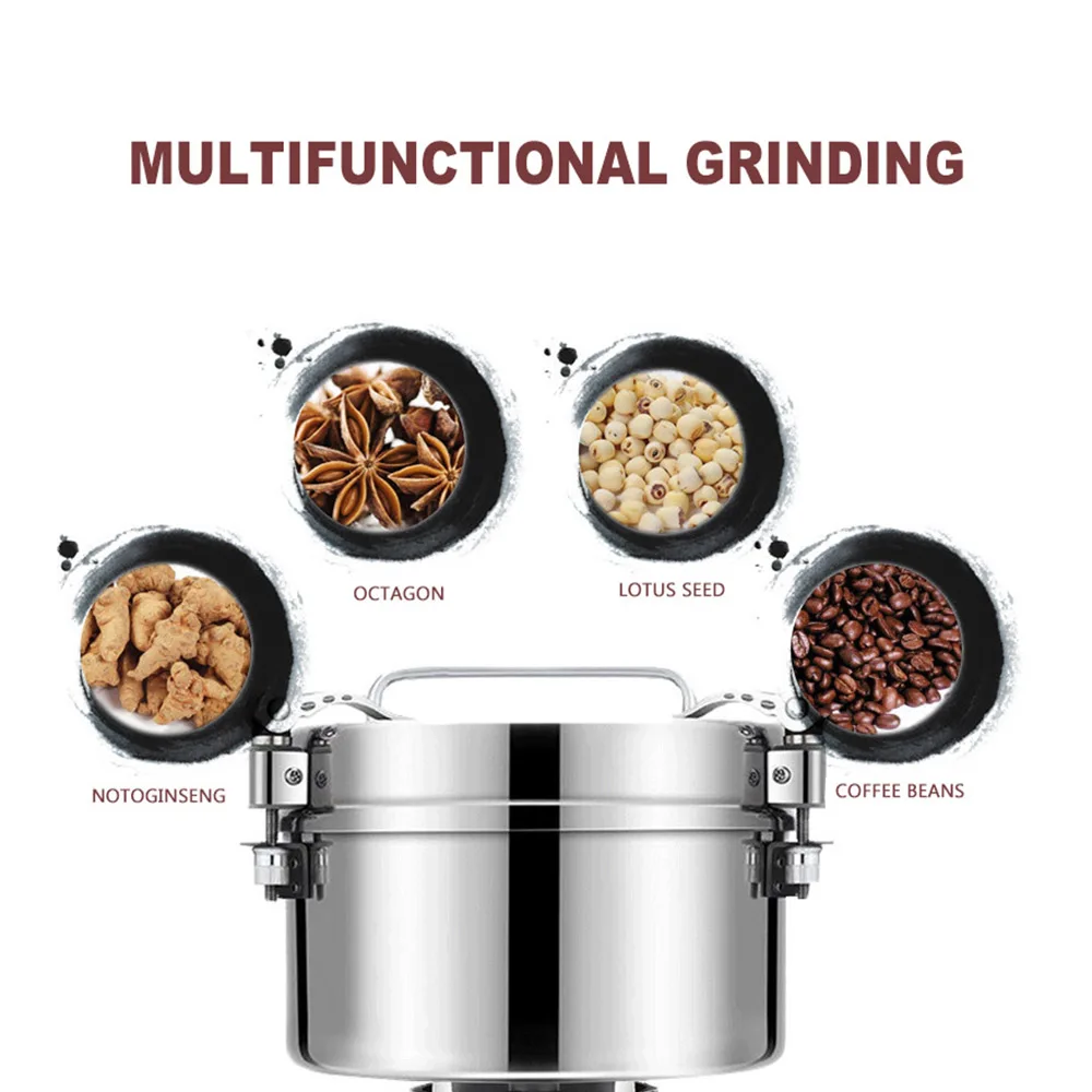 4500g Große Kapazität Pulver Mühle Edelstahl Feine Medizin Schleifen Maschine Haushalt Elektrische Mühle Fräsmaschine