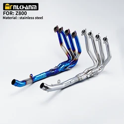 For Z750 Z800 Exhaust Full Systmes Motorcycle Muffler Front Mid Pipe Modified Racing Slip on Stainless Steel Tube 51mm