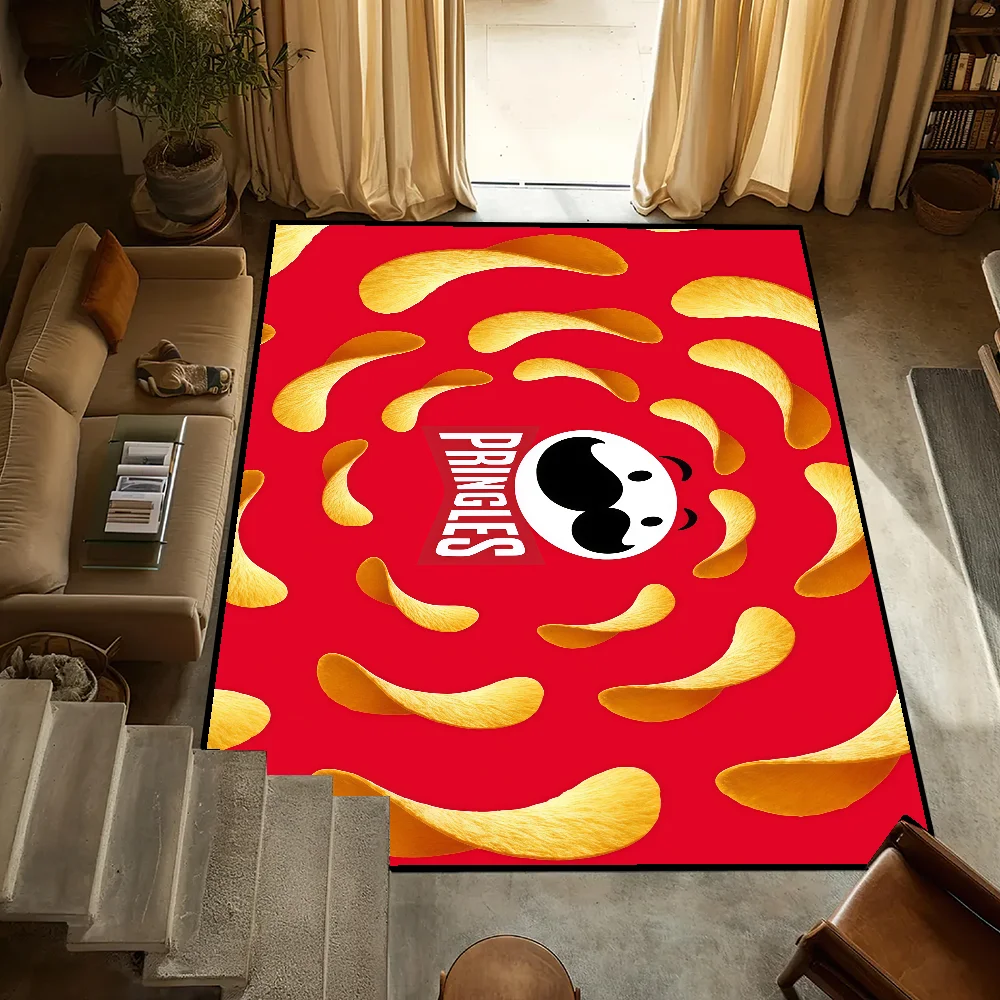 Logo de patatas fritas Pringles, alfombra pequeña para mesita de noche, cocina, baño, sala de estar, casa, dormitorio, felpudo, decoración