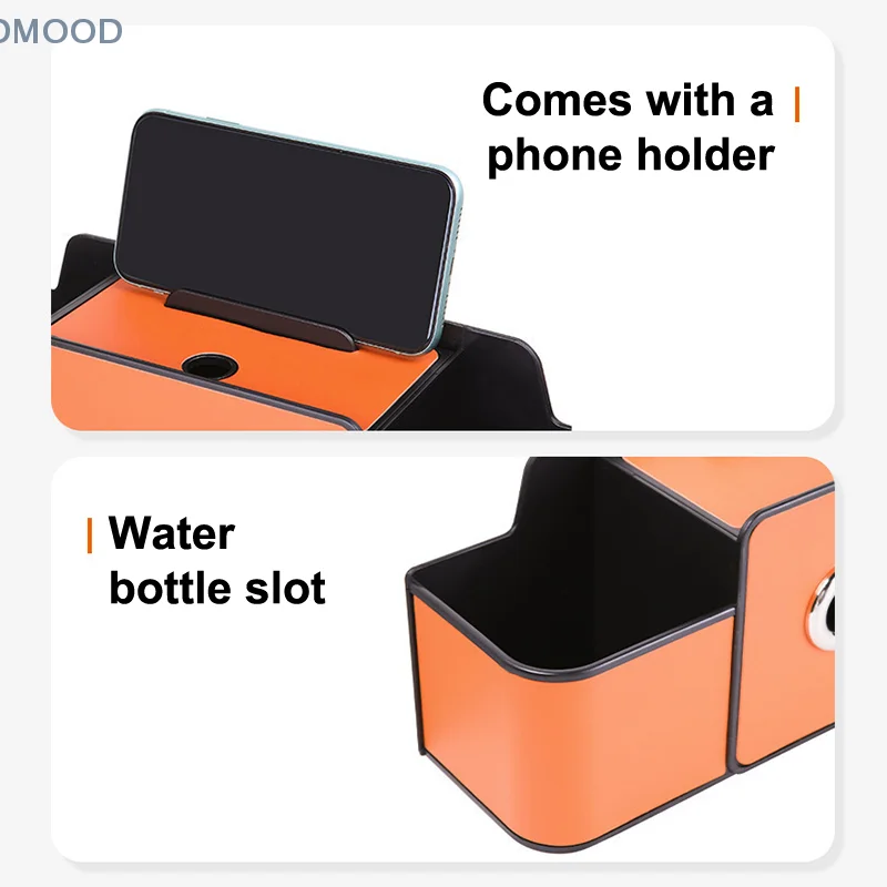 منظم المقعد الخلفي للسيارة، حقيبة تخزين داخلية جلدية متعددة الوظائف، مقعد معلق، حامل أكواب الماء، ملحقات السيارات