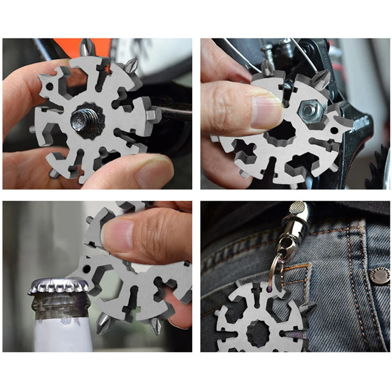 Multi-function Tools 20 IN 1 Wrench Screwdriver Universal Snowflake Camping Outdoor Car Auto Spanner Allen Key Llave Hexagon