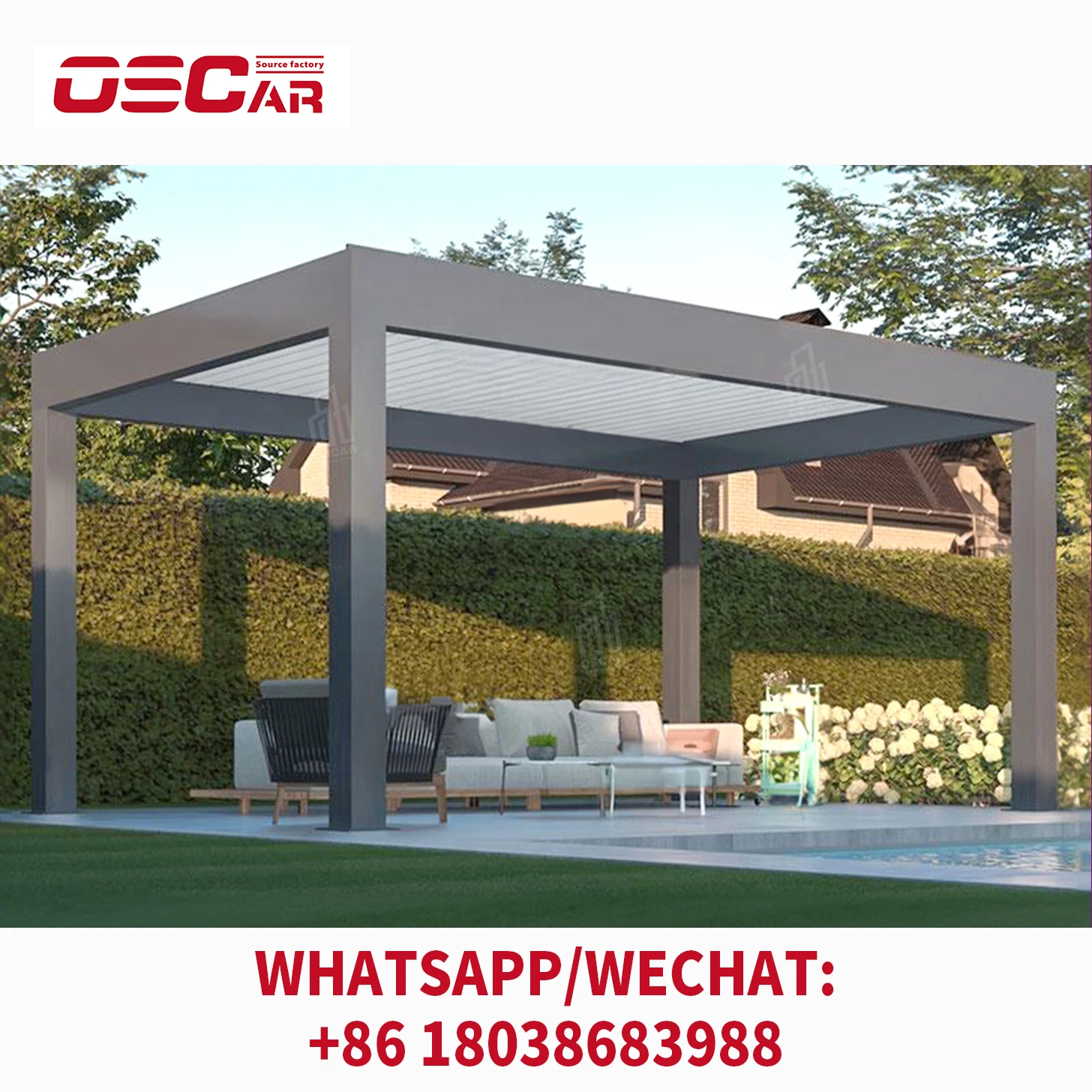 QINGYING high quality 3x4 3x6 4x3 5x3 5x4 6x4 6x6 motorized louver gazebo electric roof bioclimatique outdoor aluminium pergola