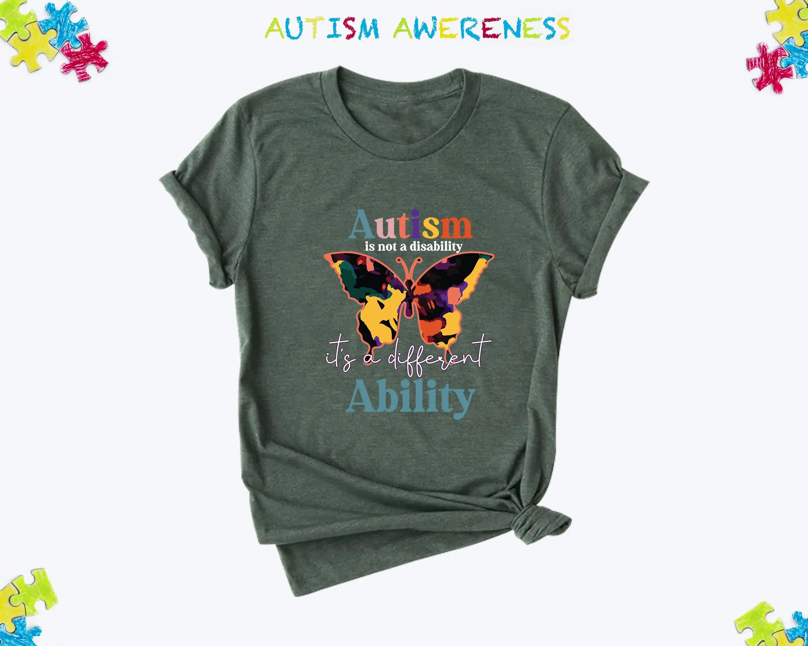 Autism Is Not A Disability It'S Different Ability T Shirt Day Awareness Acceptance