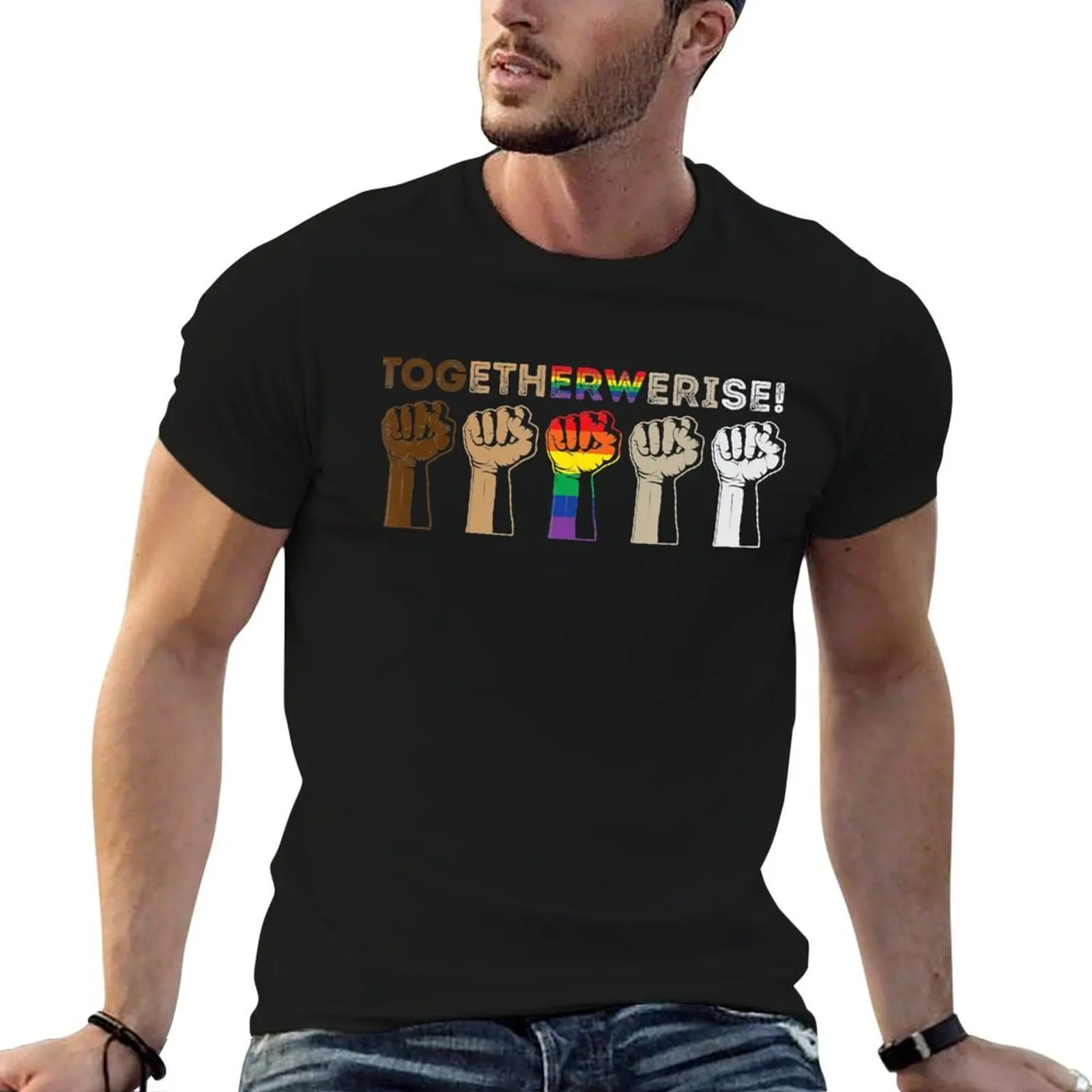 Together We Rise - Black Lives Matter T-Shirt man t shirt heavy cotton t shirt custom print graphic t shirts for man T-shirt