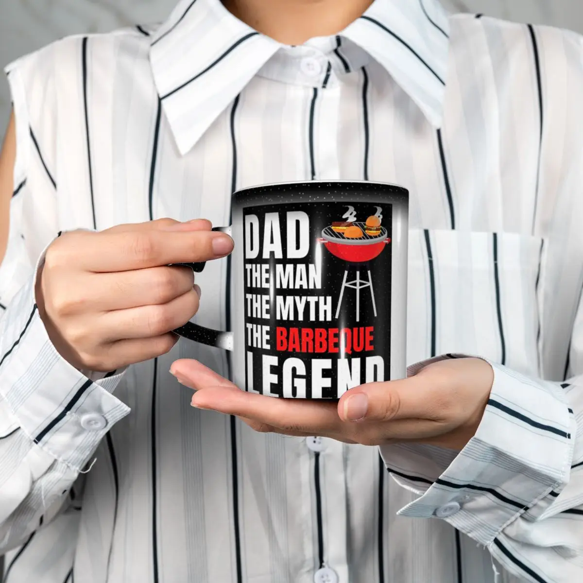 Dad The Man The Myth Grill Master Legend Mug Funny Ceramic Coffee Cups Tea Mugs Milk Cup Drinkware Gift for Friends