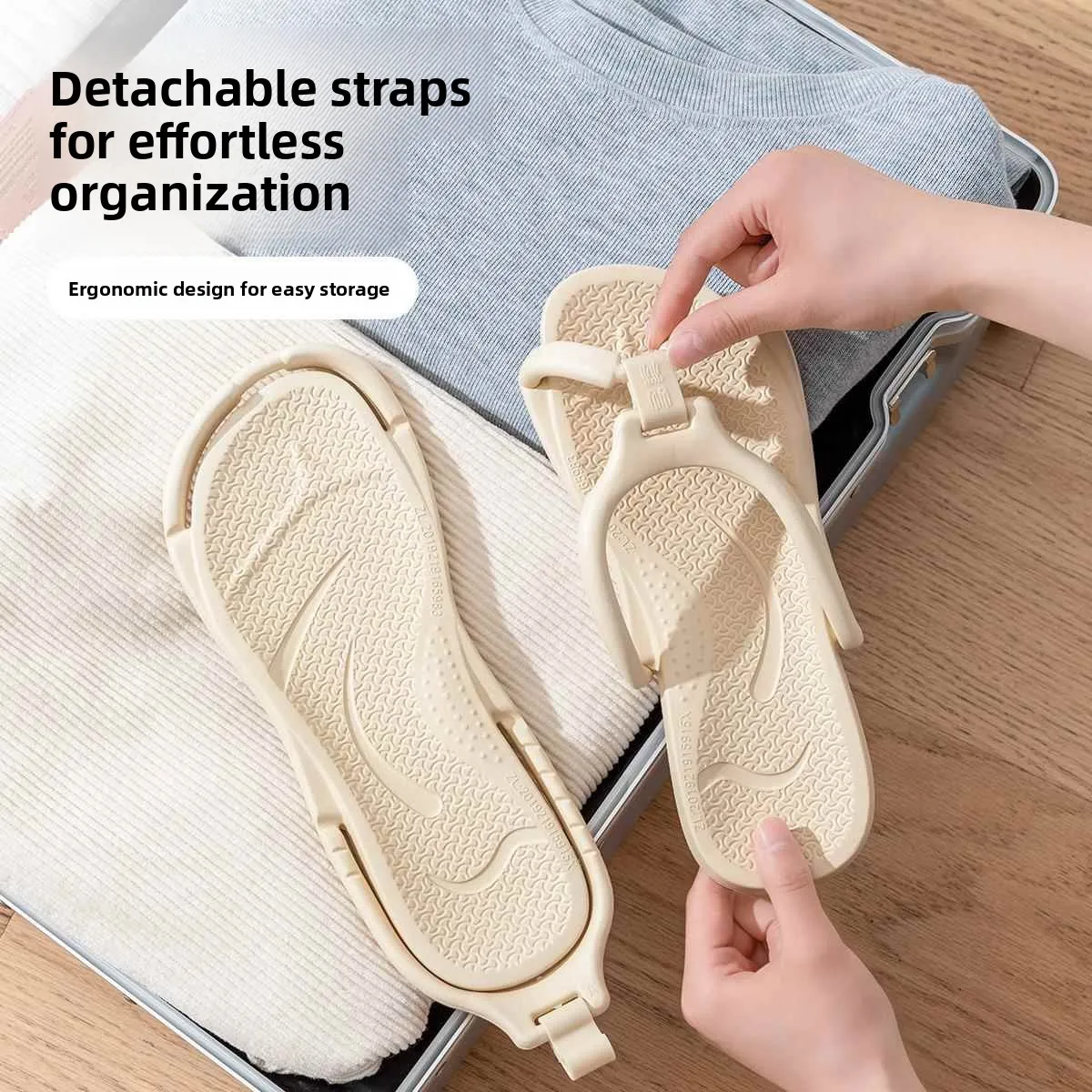 Portable Folding EVA Men's Sandals Travel Swimming Slippers Summer Lightweight Home Slippers Casual Style Comfortable Footwear