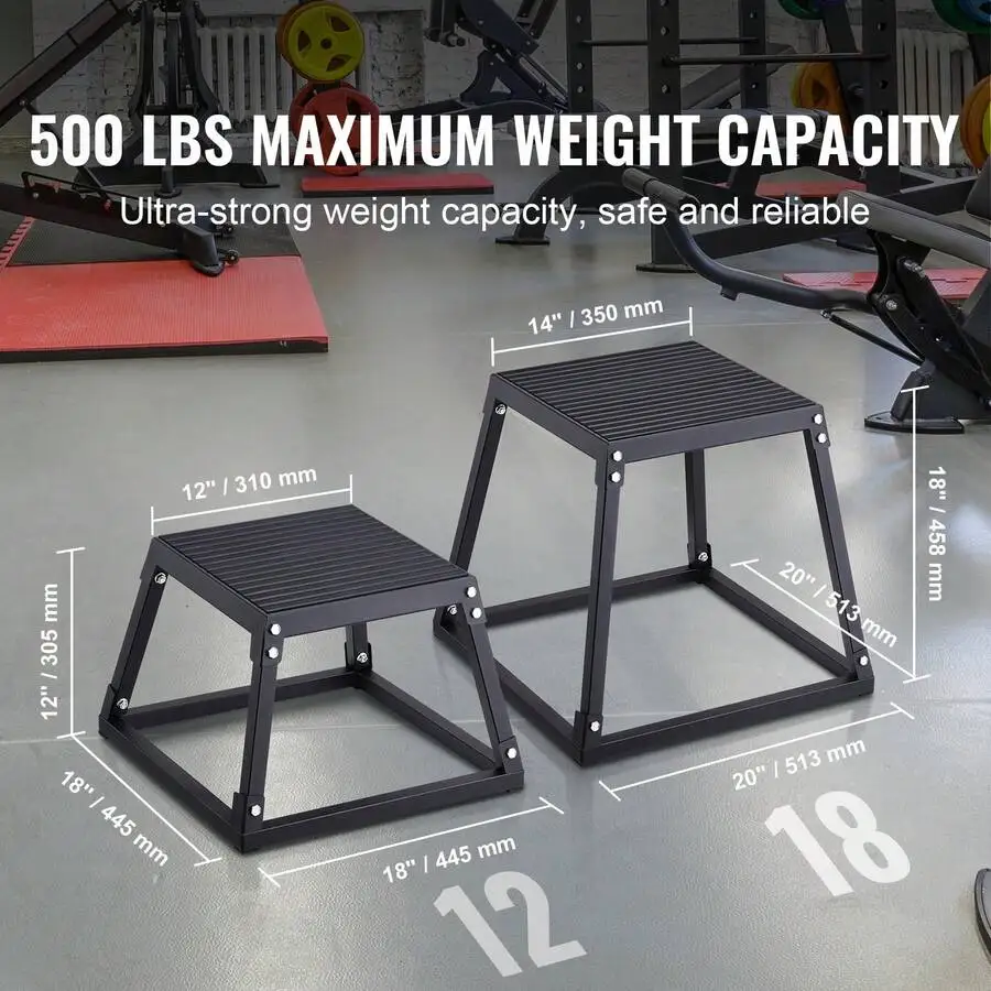 Plyometric Jump Box 12 To 30 Inch Plyo Box Steel Plyometric Platform And Jumping Agility Box Anti-Slip Fitness Exercise Step Up