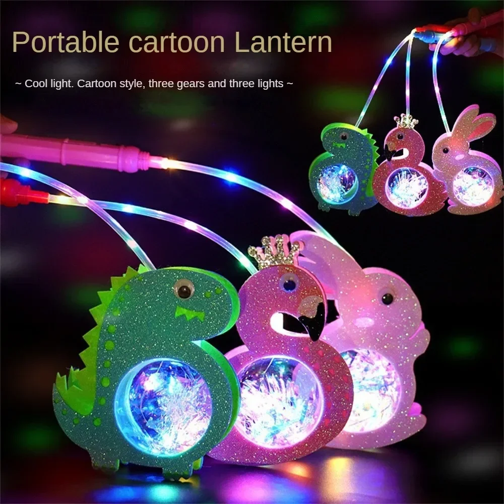 Chinesische Laterne tragbare Dinosaurier Kaninchen Flamingo Dekor Lampe Kinder Spielzeug Lampe Mitte Herbst Festival Frühlings fest Neujahr Geschenk