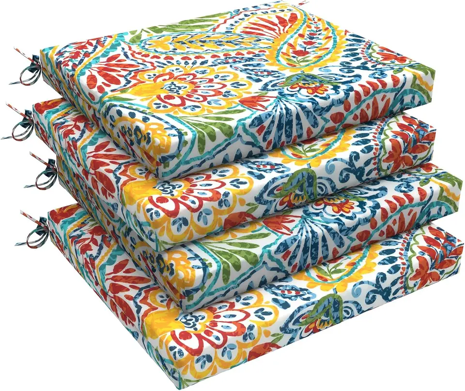 Water Repellent Outdoor Chair Cushions Set of Four