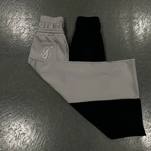 Pantalones de chándal holgados Harajuku de doble cintura Y2K, pantalones informales americanos con Bordado de letras de Color sólido, Jogger de cintura con cordón de Hip Hop