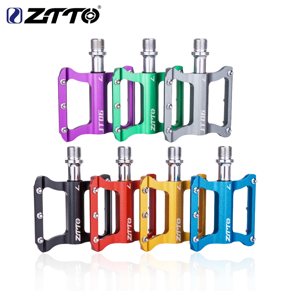 ZTTO Road Bike Pedal Flat Ultralight Aluminum Alloy Bearings Anti-Slip Folding Bicycle Pedals Cycling Parts