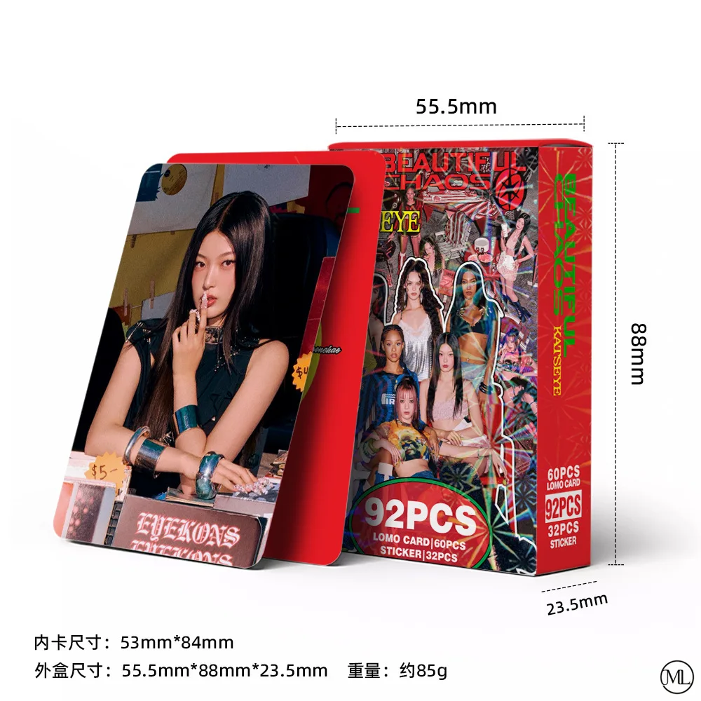 92Pcs/Set Kpop Idol KATSEYE New Album BEAUTIFULCHAOS Lomo Cards LARA DANIELA HD Printd Photocards Stickers MANON MEGAN Fans Gift view 2