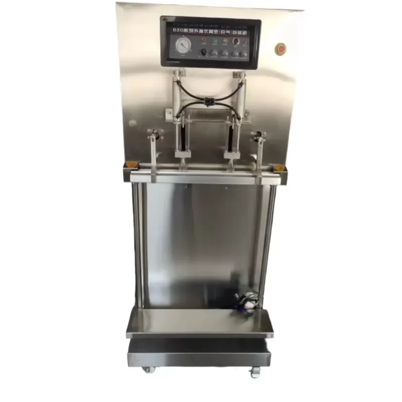 Electric Semi-Automatic Vertical Vacuum Packaging Machine Food & Commodity Use Nitrogen Flushing Capable