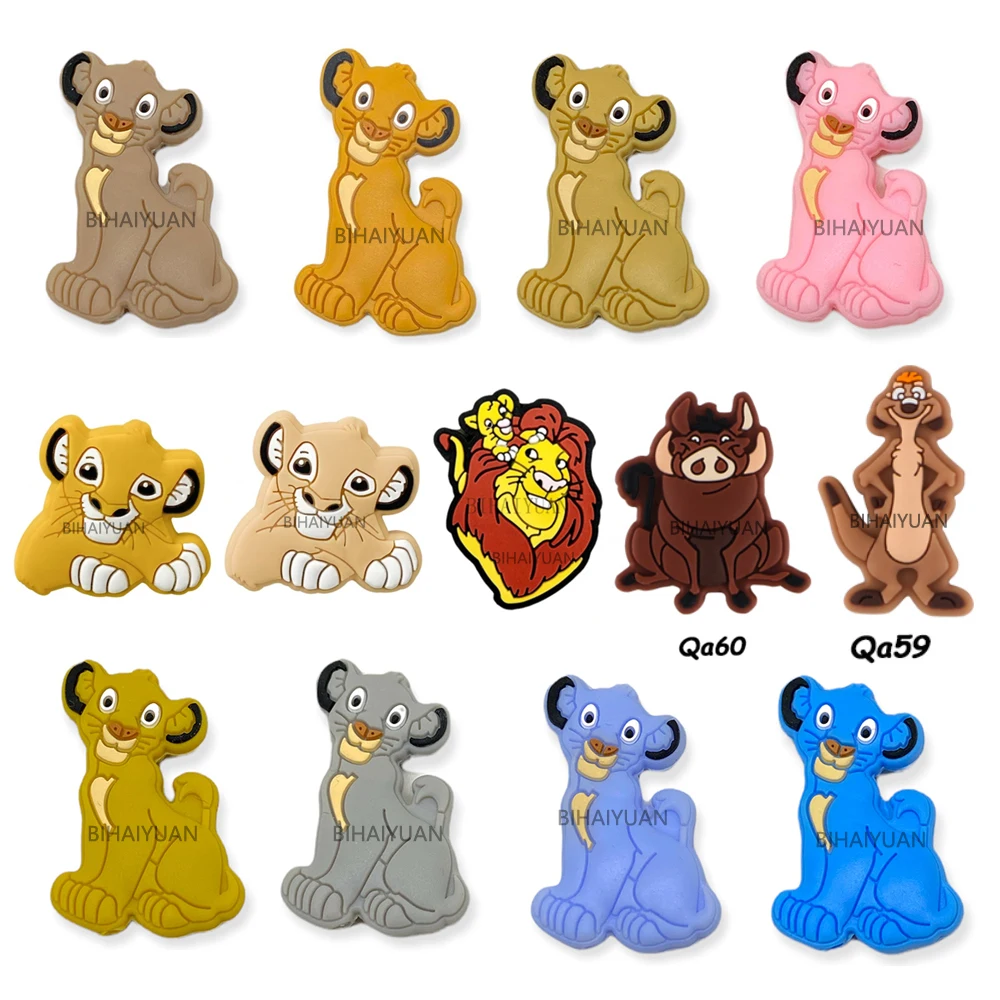 10pcs lion king simba Silicone Focal Beads Silicone Baby DIY Pacifier Chain Clips Beads pen Toy Jewelry Accessories