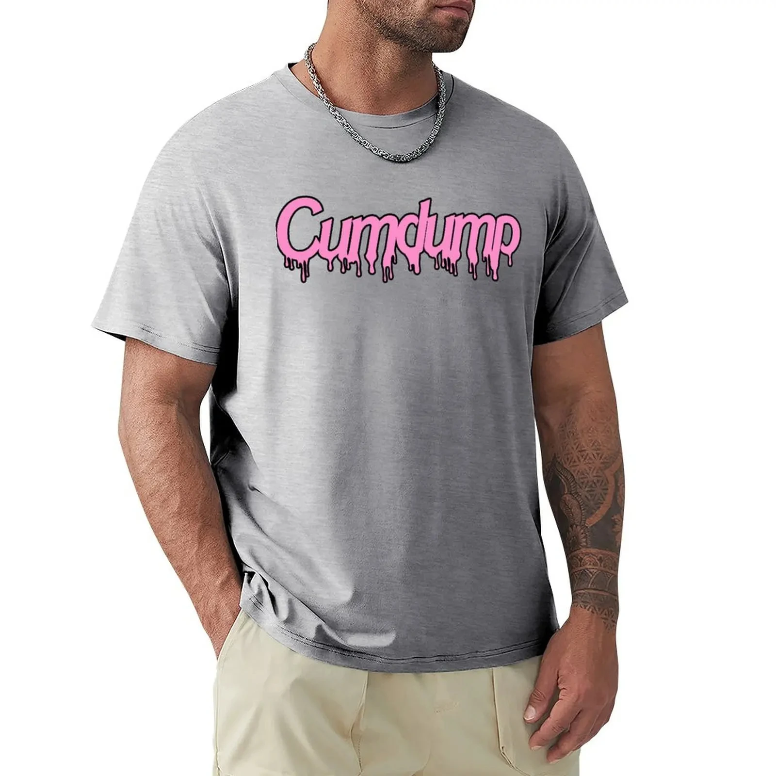 ストリートクラシック tシャツ Cumdump Tシャツ特大かわいいトップストレーニングシャツ男性半袖純粋な男性トップス tシャツ