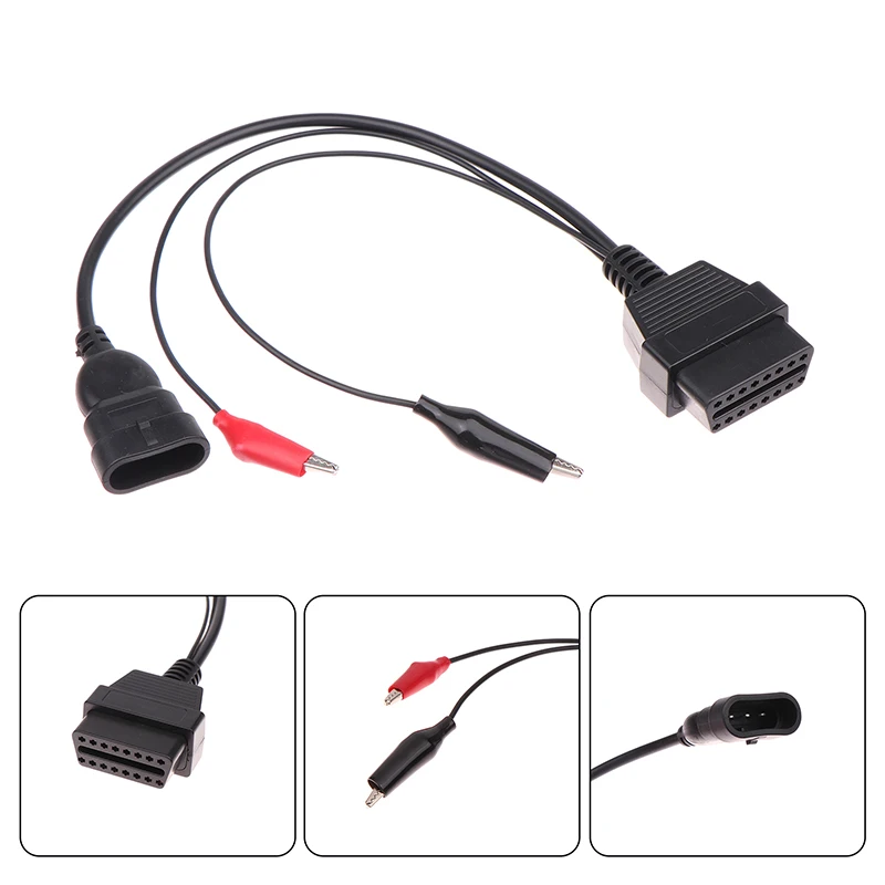 

For Fiat/Alfa/Lancia 3 Pin To 16 Pin OBDII OBD2 Connector Adapter Auto- Car Cable For Fiat 3pin Female Diagnostic Cable