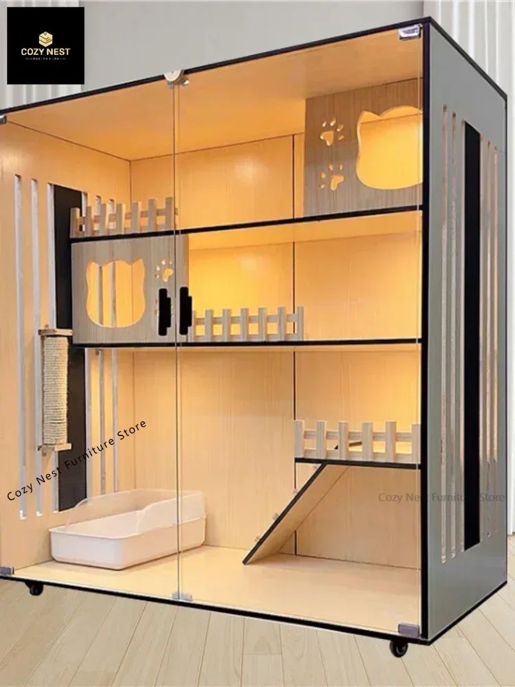 Villa Solid Wood Household  Cabinet  Cage Waterproof Nest IndoorHouse