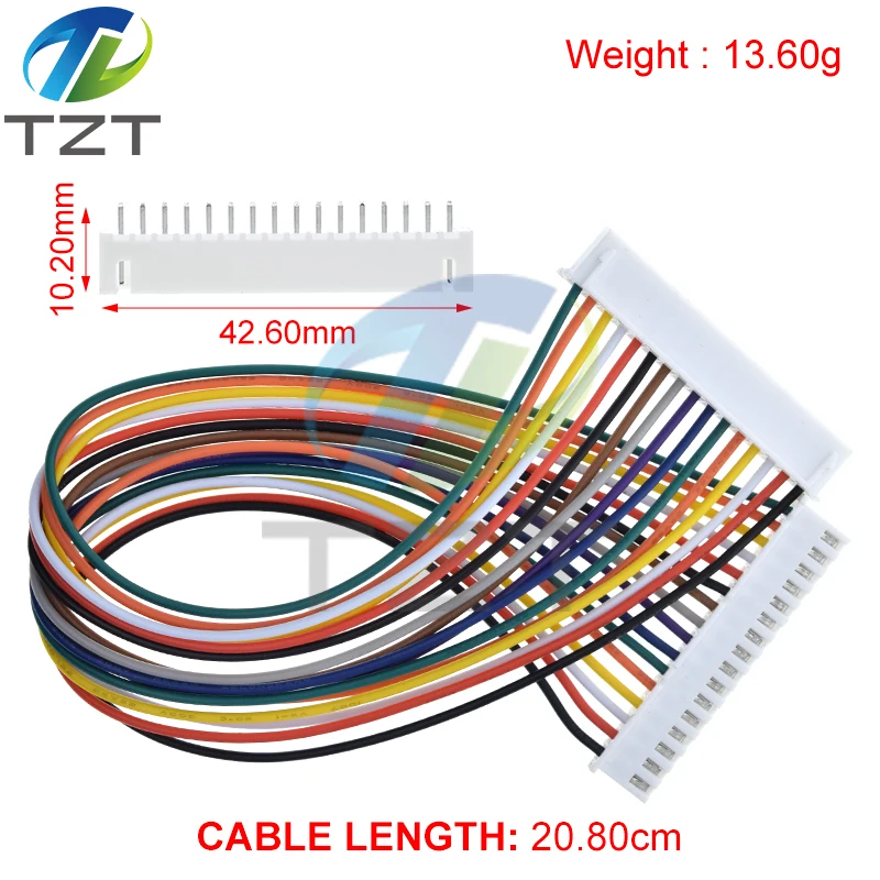 JST XH2.54 XH 2.54mm Wire Cable Connector 16Pin Pitch Double Male Plug Socket 20cm Wire Length 26AWG For Lcd1602 For Arduino