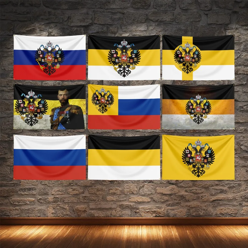 Russische Imperium Vlag Polyester Digitaal Printen Patriottisme Banner