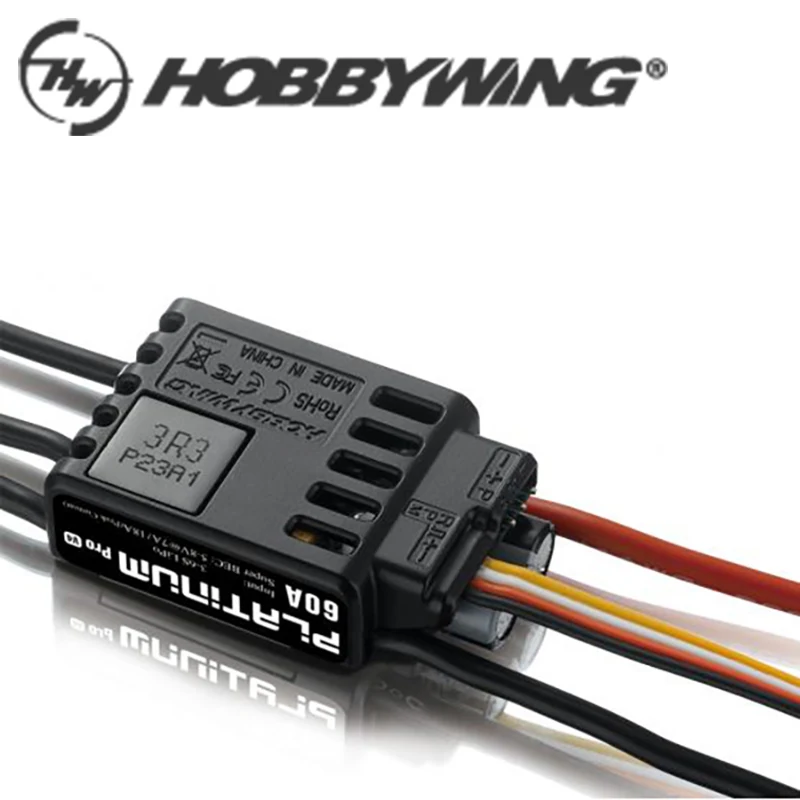 100% original Hobbywing Platinum 60A V4 30215100 brushless ESC 3-6S for RC 450 480 helicopter electronic speed control